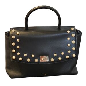 Kate Spade Black Satchel with Gold Accents